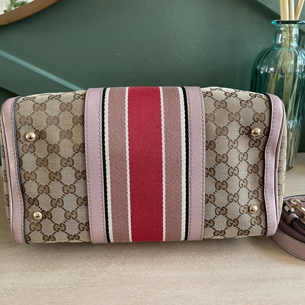 ❌SOLD❌Gucci Boston GG Supreme Canvas Lt Pink Nude Bag 2 - Picture 4 of 13